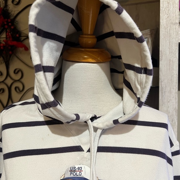 Polo Ralph Lauren CP-93 Sailor Yellow Jacket Bear Mesh Striped Hoodie Medium - Picture 3 of 14